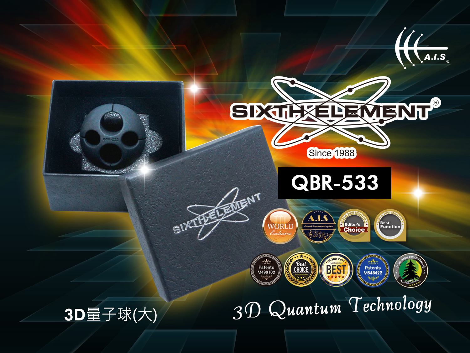QBR-533 3D量子接地球 QBR-533 3D Quantum Ball 量子大球 量子球